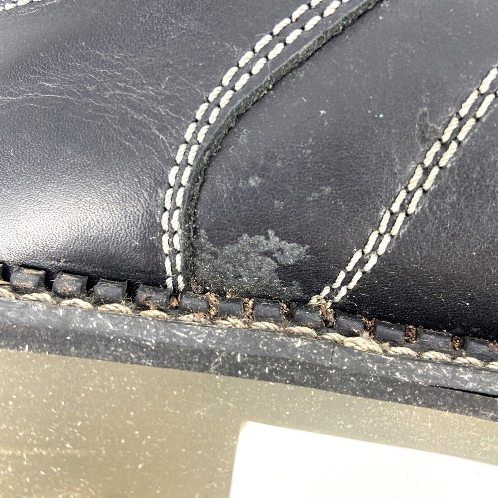 VTG Dickies Leather Lug Sole Shoes Black Womens Size 7 Genuine Grunge Speed Lace - Picture 8 of 16